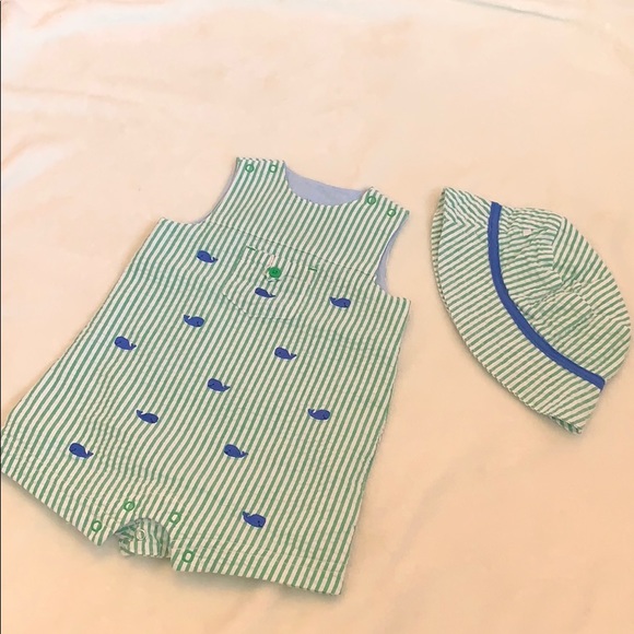 Little Me Other - LITTLE ME 🤍 BOYS 6 Month Romper with Hat